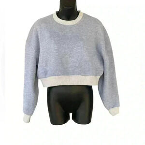 4th Reckless women’s cropped sweater pullover gray sz SX gently used super comfy